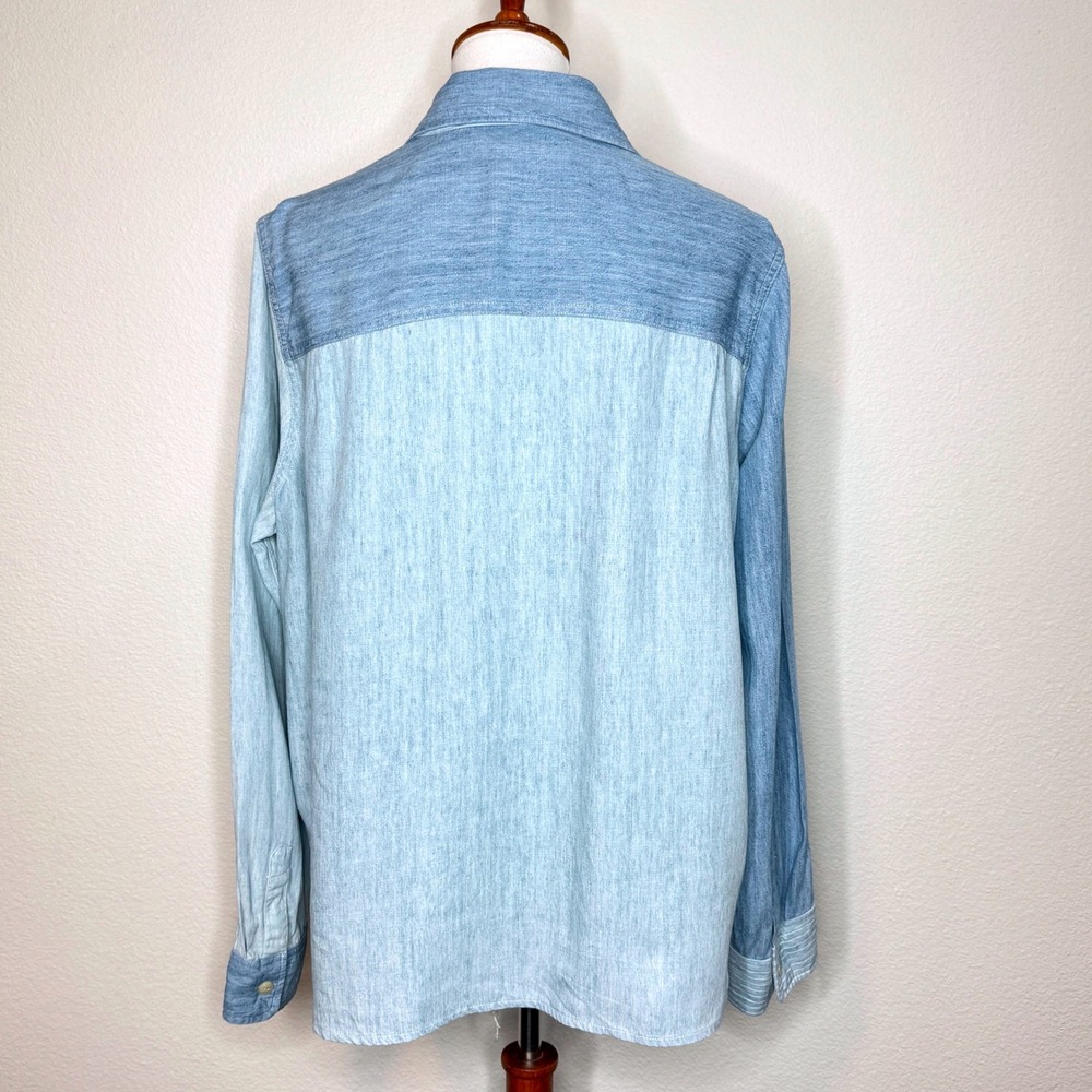 FAHERTY Autumn Tried & True Patchwork Button Up Shirt Womens XXL Lyocell Linen - Picture 5 of 9